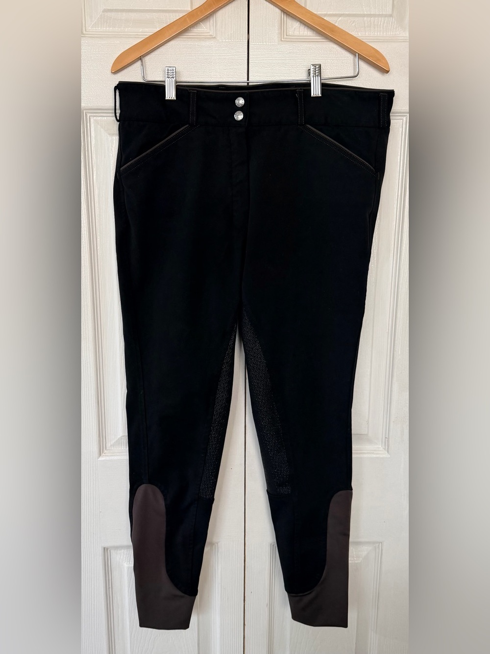 Dover Saddlery Wellesley Silicone Full Seat Breeches Black Gray Size 30